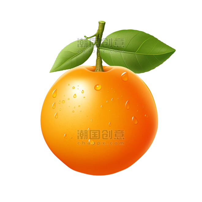 创意绘画新鲜农作物水果橙子元素免抠图案