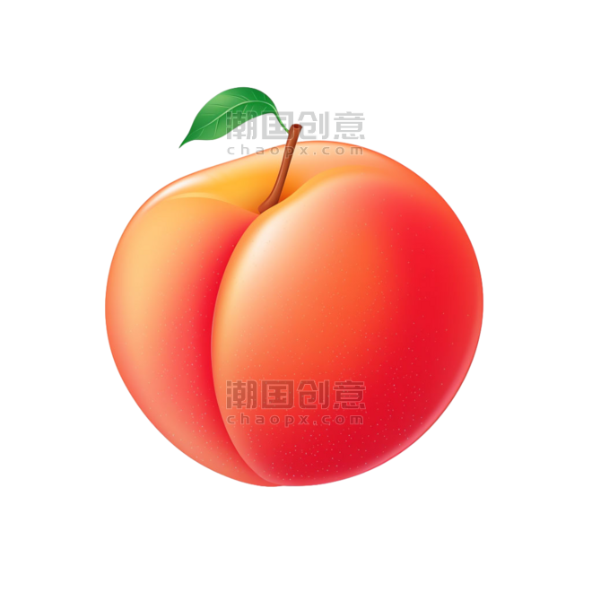 创意鲜艳新鲜桃子农作物水果元素免抠图案