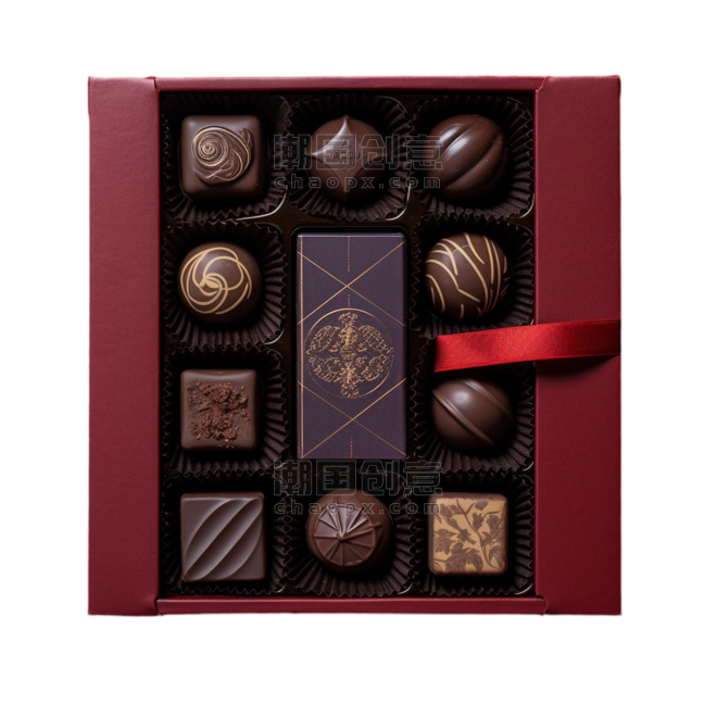 创意情人节礼物巧克力礼盒元素免抠图案