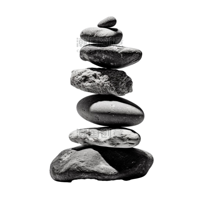 创意石头叠叠乐ai造型鹅卵石元素免抠图案