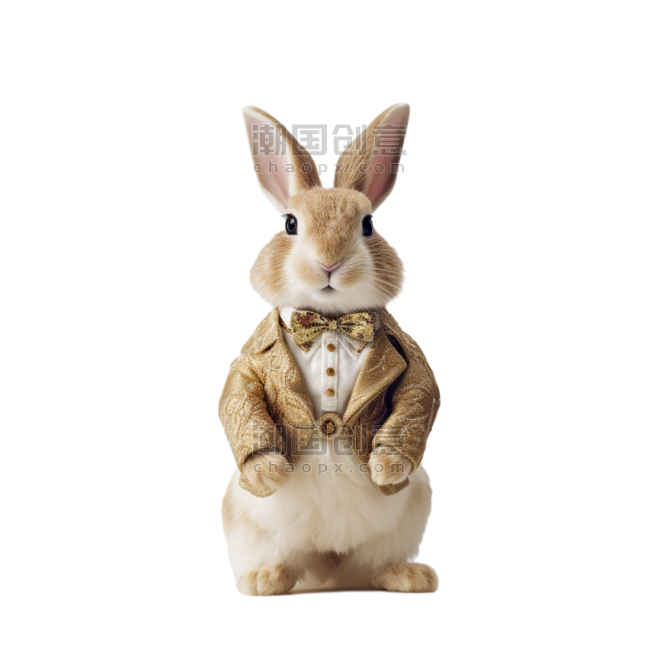 创意建模可爱兔子动物摄影宠物拟人元素免抠图案
