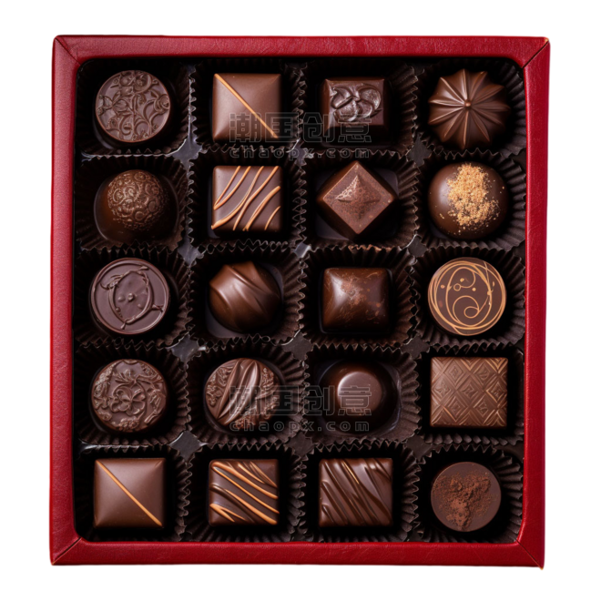 创意情人节特色巧克力礼盒元素免抠图案
