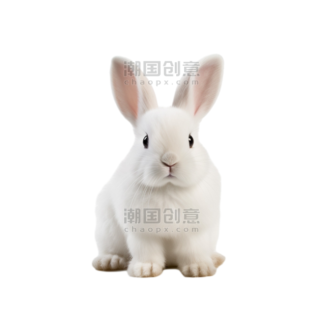创意动物摄影宠物可爱兔子元素免抠图案