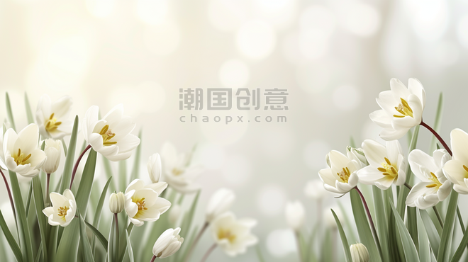 创意春天春季花朵植物郁金香背景5