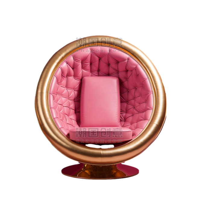 创意造型粉色椅子沙发家具元素免抠图案