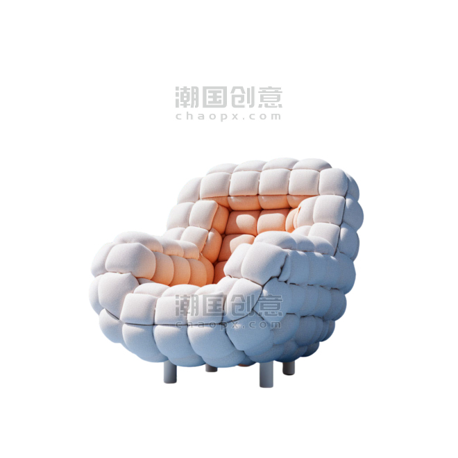 创意特色云朵艺术感家居装饰沙发元素免抠图案