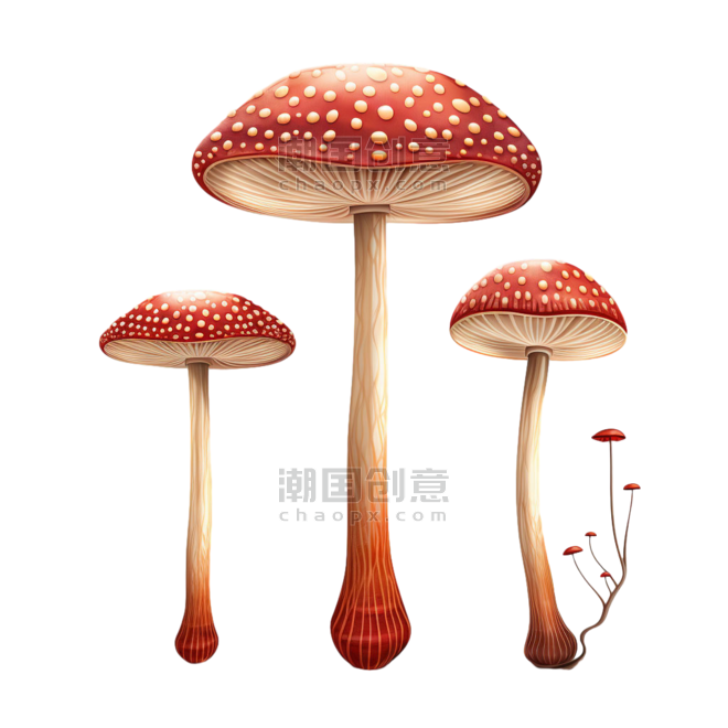创意蔬菜农作物菌菇ai艳丽蘑菇元素免抠图案