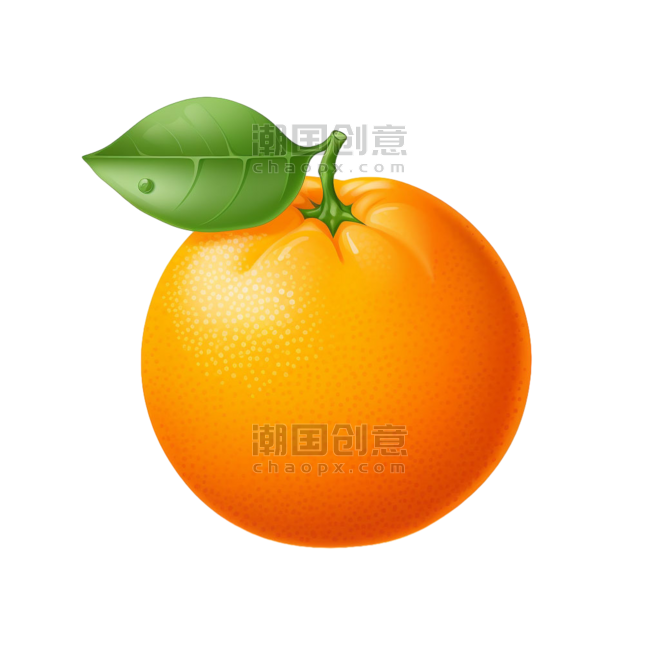 创意ai绘画新鲜橙子元素果实水果橘子免抠图案