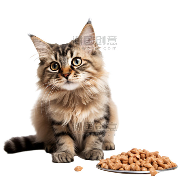 创意合成可爱小猫元素免抠图案动物宠物猫粮摄影
