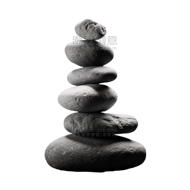 创意堆叠石头素材造型鹅卵石元素免抠图案