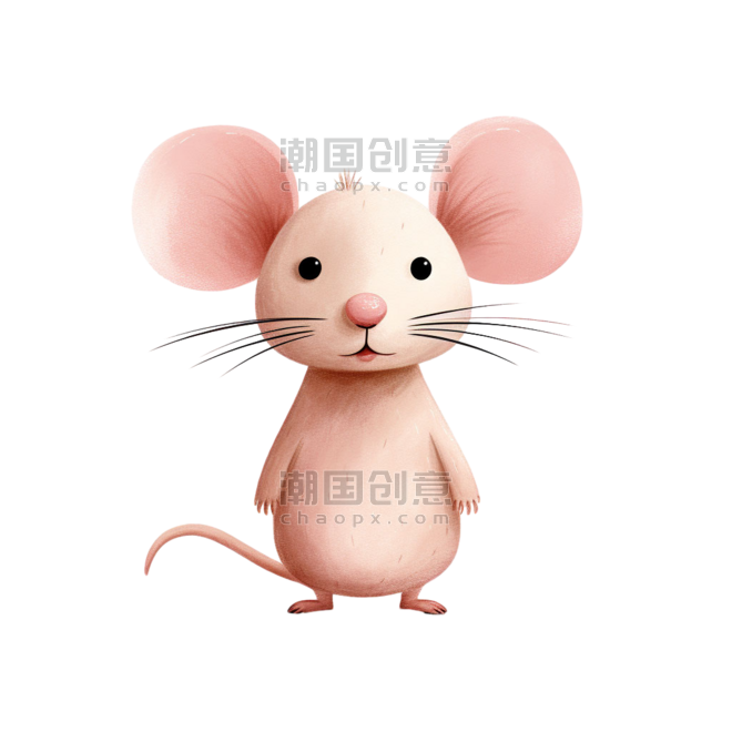 创意创意可爱小老鼠水彩动物元素免抠图案