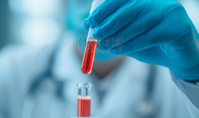 创意医护人员到家里给病人检测核酸特写实验生物化学血液