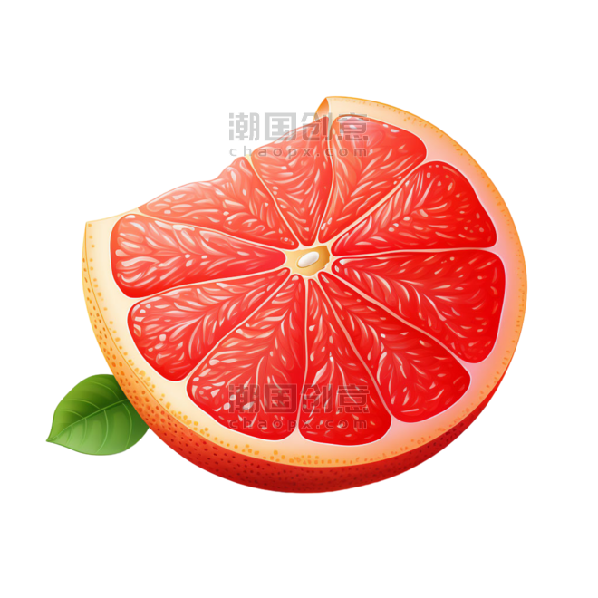 创意数字艺术新鲜橙子果实水果西柚元素免抠图案