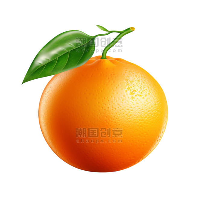 创意艺术新鲜橙子果实水果橘子元素免抠图案