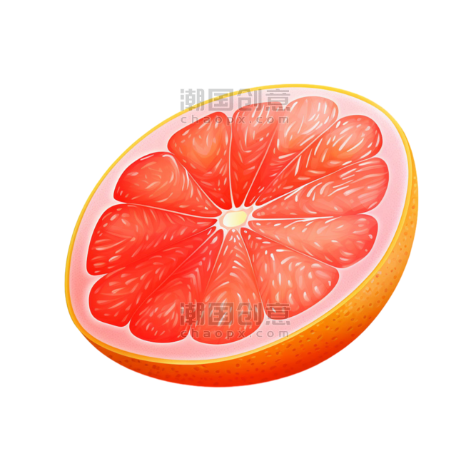 创意ai新鲜橙子元素免抠图案果实水果西柚
