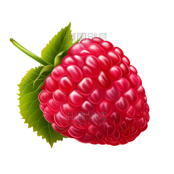 创意AICG树莓水果浆果元素免抠图案