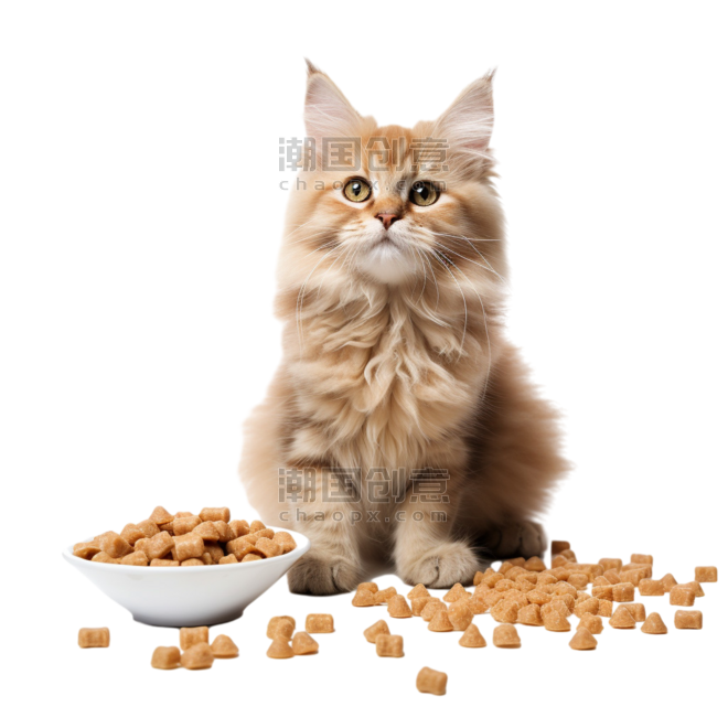 动物宠物猫粮摄影可爱小猫元素免抠图案