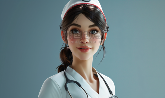 创意卡通医疗健康背景护士人物形象