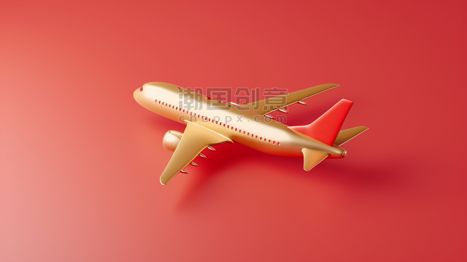 交通工具红黄色儿童玩具飞机的插画14