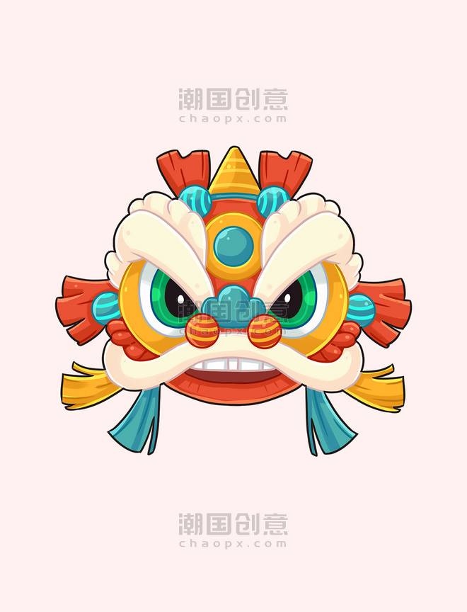春节新年龙年狮子头设计舞狮