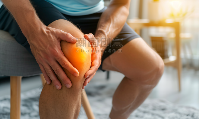 创意膝盖疼痛的男子医疗健康