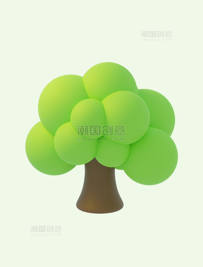 植树节树木装饰图案绿色植物立体免抠PNG素材