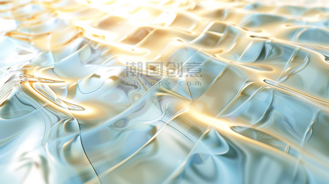 创意抽象玻璃简约水波彩色流光流色透明的背景图4