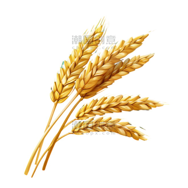 创意矢量黄金麦穗元素免抠小麦丰收农作物