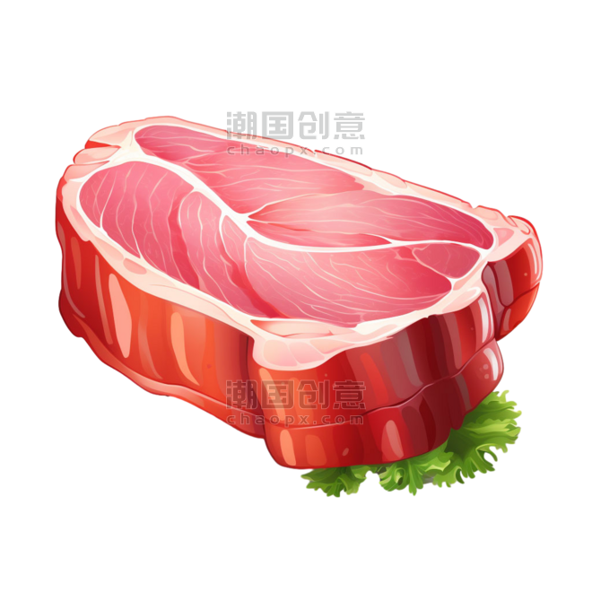 生鲜肉类水彩新鲜猪肉元素免抠图案
