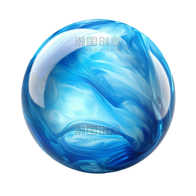 创意蓝色水晶球元素免抠图案