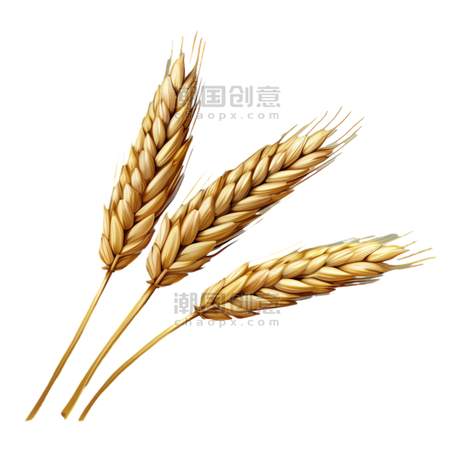创意图形小麦丰收农作物黄金麦穗元素免抠图案