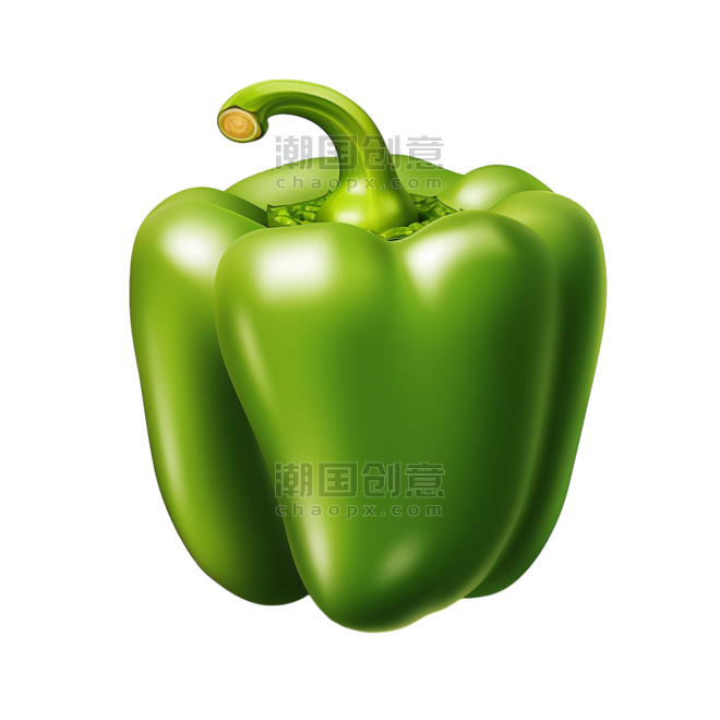 创意简约新鲜青椒元素免抠图案蔬菜农作物