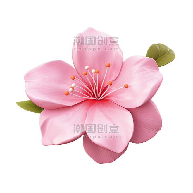 创意合成粉色小花元素植物花朵免抠图案