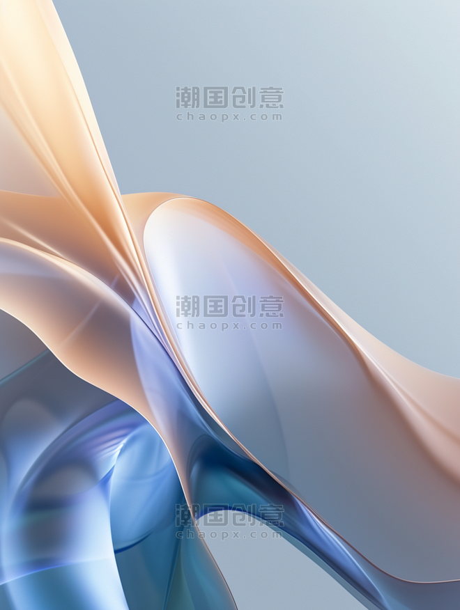 创意彩色蓝色大气商务企业抽象丝绸渐变线条图形纹理质感的背景7