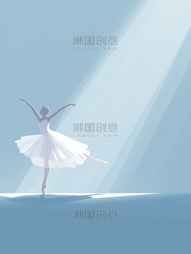 创意跳舞的小姑娘妇女节芭蕾舞插画12