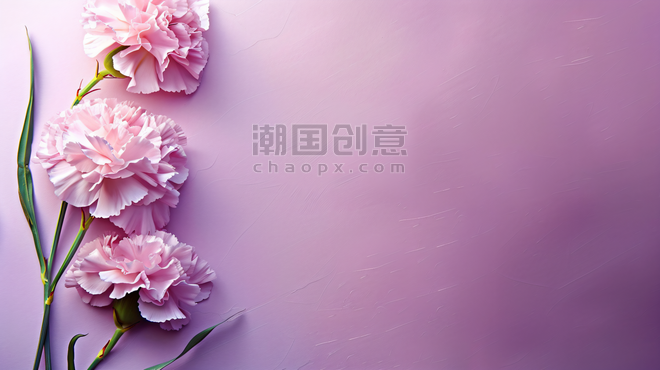 母亲节简约紫色鲜花康乃馨主题背景45