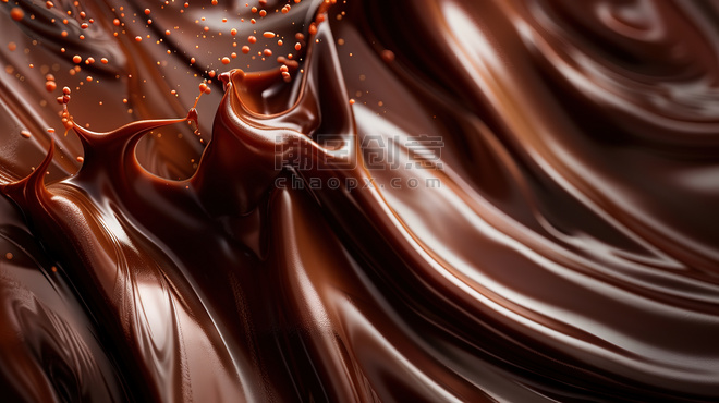 创意巧克力波浪状液体丝滑背景图