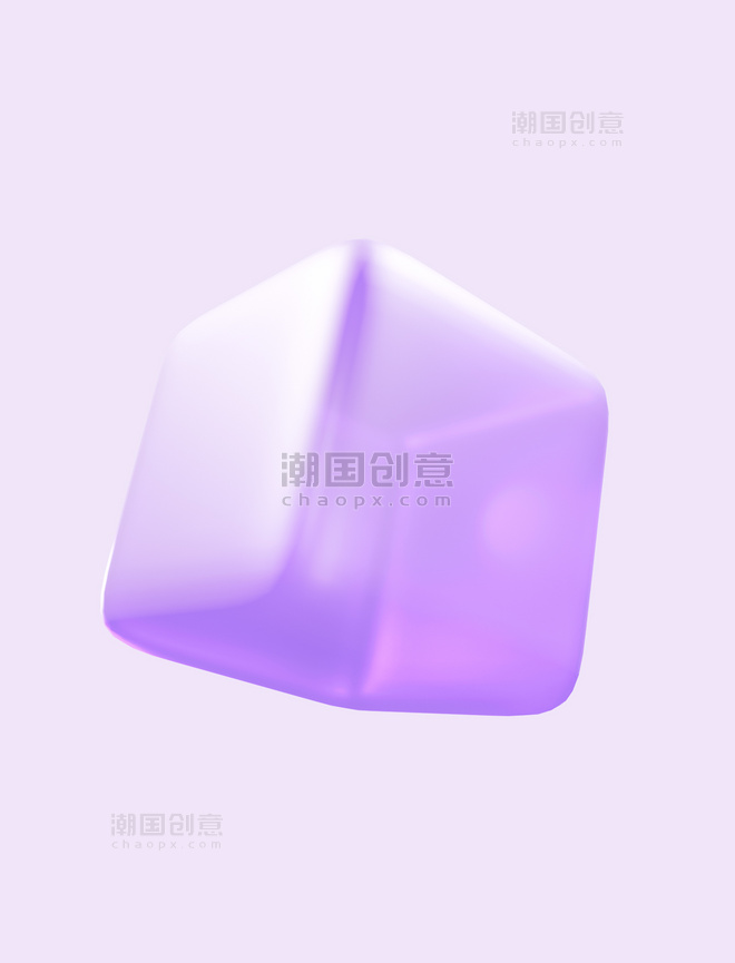 紫色立体简约方块商务几何装饰