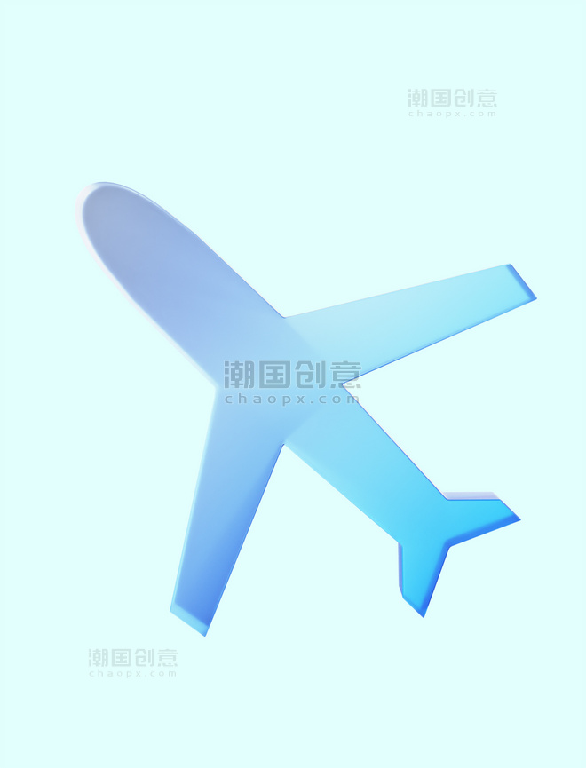 玻璃风旅游飞机交通工具icon