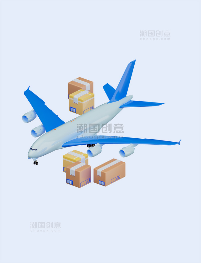 C4D旅游货运空运交通物流飞机空运