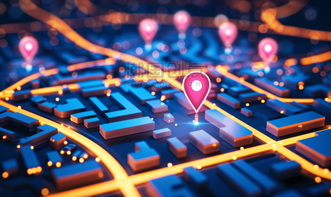 创意科技企业商务地图导航定位位置信息3