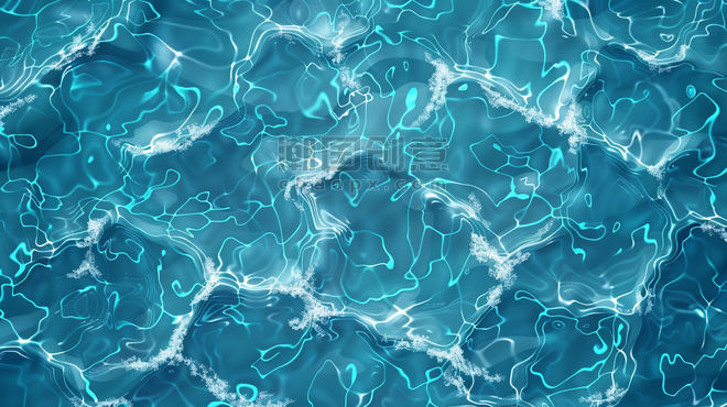 水面波浪大海海面手绘微光粼粼清澈水池的背景13