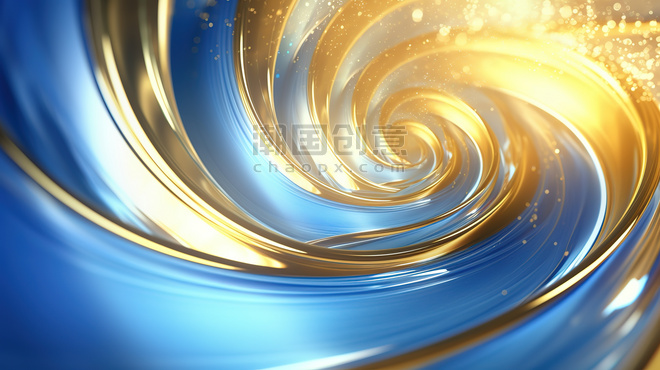 创意大气企业科技商务线条螺旋金色蓝色漩涡10