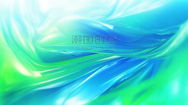 创意C4D动态水波纹理混流体液体抽象大气企业科技商务渐变绿色蓝色背景9