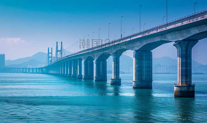 创意港珠澳大桥珠港澳大桥桥梁交通枢纽风景