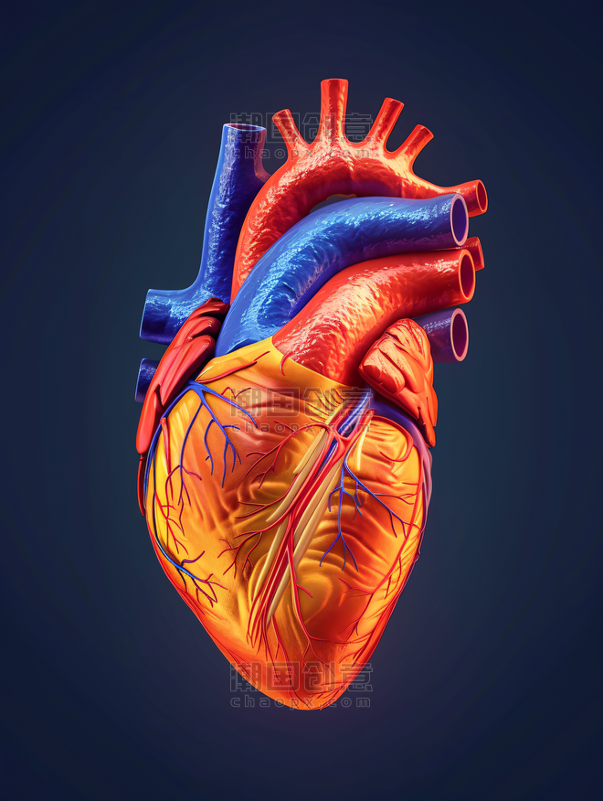 医疗健康人体器官心脏结构细节图