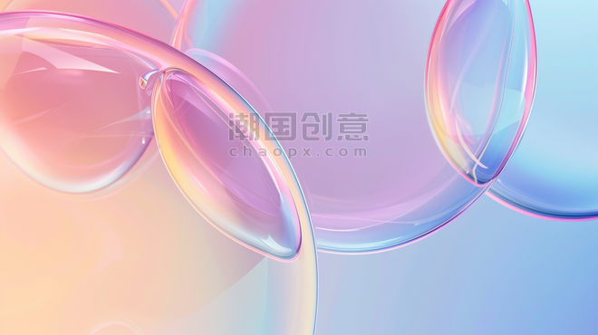 创意彩色线条纹理流光流面艺术抽象商务的酸性玻璃气泡背景