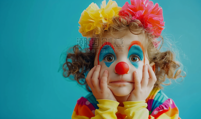 创意愚人节儿童节节日小丑孩子摄影图