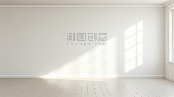 创意白色背景下室内空房间的自然光室内家居装修背景