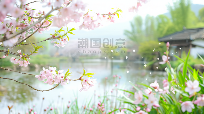 浪漫清新春天樱花树樱花风景照片